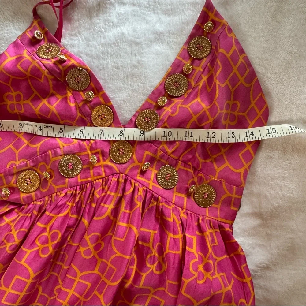 Milly Vibrant Pink Halter Maxi Dress EUC - Picture 7 of 8